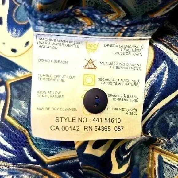 Vintage EHL Button Up Short Sleeve Blouse Size 10 Pattern Retro Blue Floral Cute - Picture 6 of 10